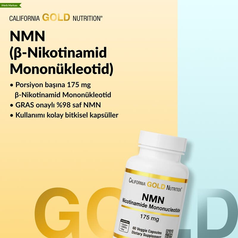 California Gold Nutrition NMN, 175 mg 180 Kapsül | iHerb