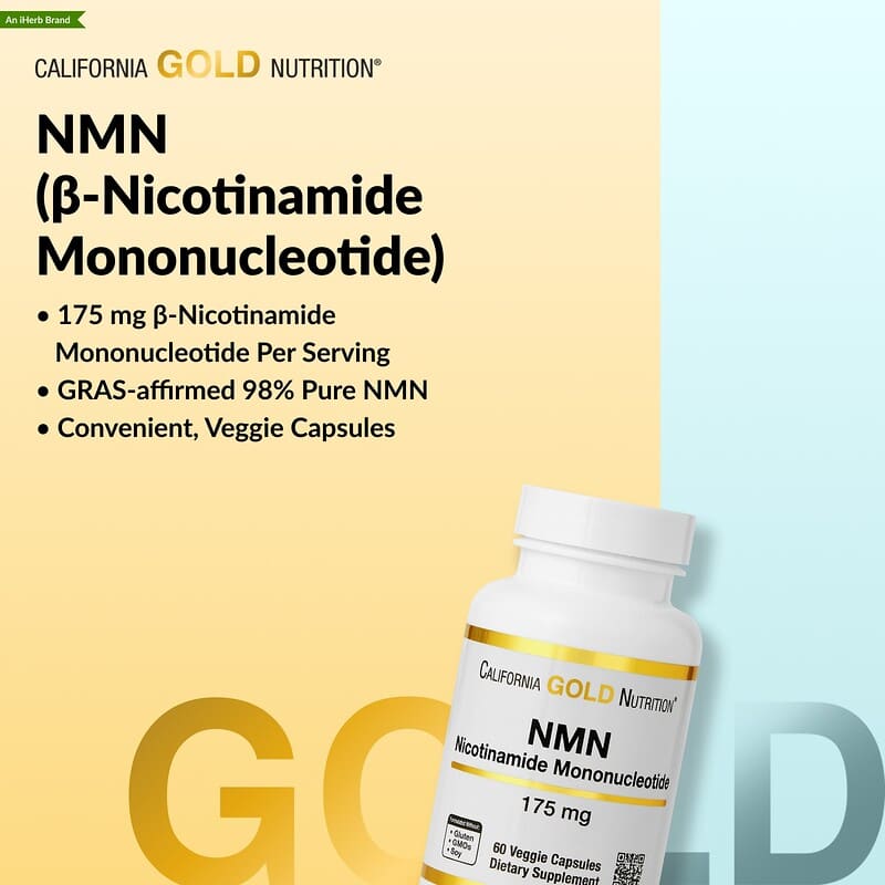 California Gold Nutrition, NMN Supplement, 175 mg , 180 Capsules