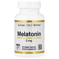 California Gold Nutrition, Melatonina, 3 mg, 90 cápsulas vegetales