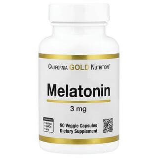 California Gold Nutrition, 멜라토닌, 3mg, 베지 캡슐 90정