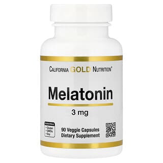 California Gold Nutrition, Melatonin, 3 mg, 90 Veggie Capsules