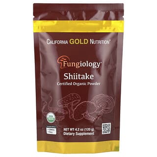 California Gold Nutrition, Fungiology®, Shiitake orgánico certificado en polvo, 120 g (4,2 oz)