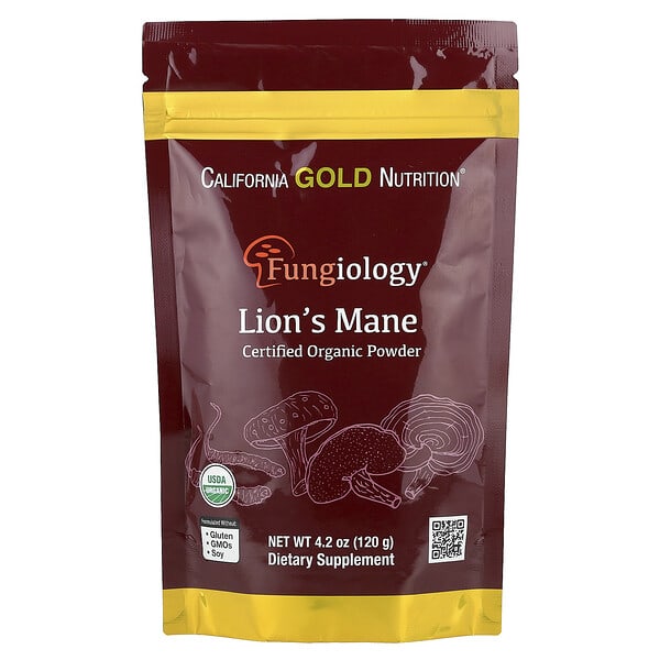 California Gold Nutrition, Fungiology®, 유기농 인증 노루궁뎅이버섯 분말, 120g(4.2oz)