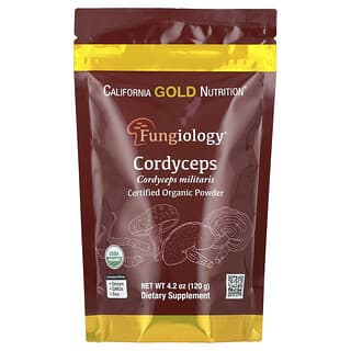 California Gold Nutrition, Fungiology®, Cordyceps militaris orgánico certificado en polvo, 120 g (4,2 oz)