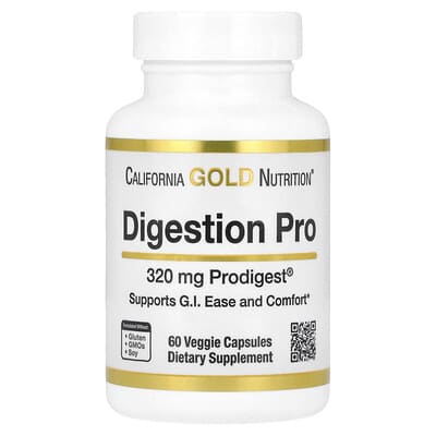 California Gold Nutrition, Digestion Pro with ProDigest®, Phytodigestive Blend of Artichoke and Ginger Extracts, 320 mg, 60 Vegetarian Capsules