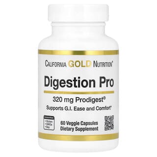 California Gold Nutrition, Digestión Pro, Suplemento para favorecer la digestión con ProDigest®, 320 mg, 60 cápsulas vegetales