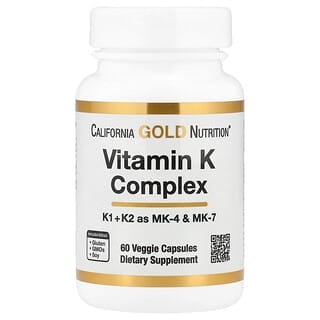 California Gold Nutrition, Vitamin K Complex, 120 mcg, 60 Veggie Capsules