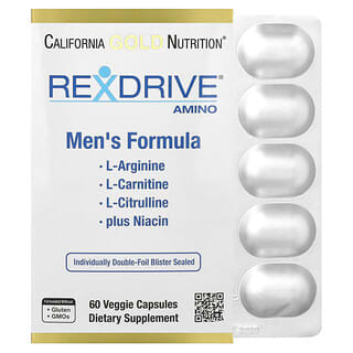 California Gold Nutrition, Rexdrive™ 氨基酸，男性支持，60 粒素食胶囊