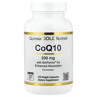 California Gold Nutrition, CoQ10 with Bioperine® and Black Pepper Extract, Enhanced Bioavailability, 200 mg, 120 Veggie Capsules