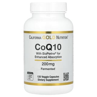 California Gold Nutrition, CoQ10 con Bioperine®, 200 mg, 120 capsule vegetali