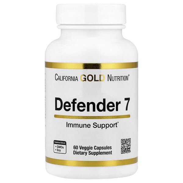 Defender 7, with A, C, D3, B6, Zinc, Selenium & Beta-Glucan, 60 Veggie Capsules