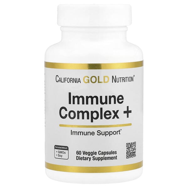 California Gold Nutrition, 機體抵抗複合物+ 素食膠囊，含維生素 A、C、D 以及鋅和硒，60 粒