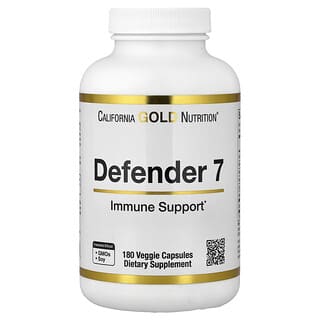 California Gold Nutrition, Defender 7, mit Vitamin A, Zink, Selen und Hafer-Beta-Glucan, 180 vegetarische Kapseln
