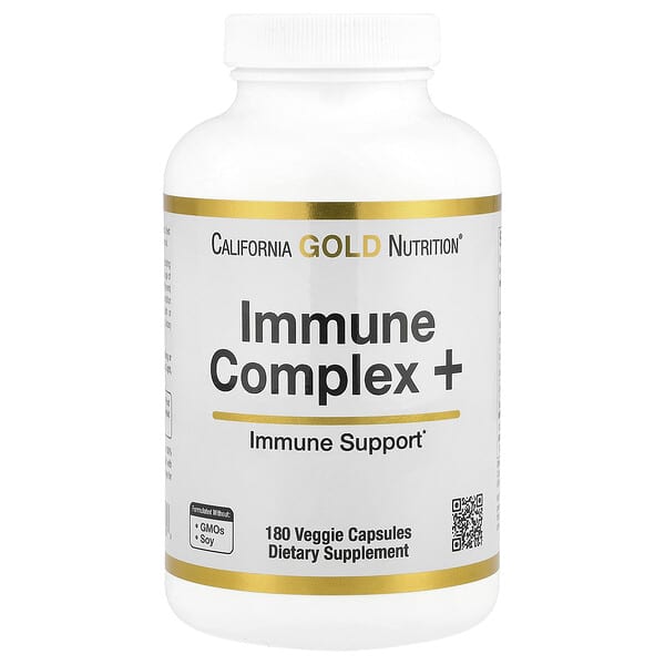 California Gold Nutrition, 機體抵抗複合物+ 素食膠囊，含維生素 A、C、D 以及鋅和硒，180 粒