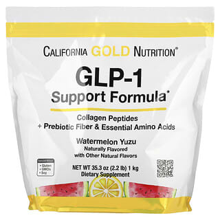 California Gold Nutrition, Fórmula de Suporte ao GLP-1, Sabor Melancia e Yuzu, 1 kg (2,2 lb)