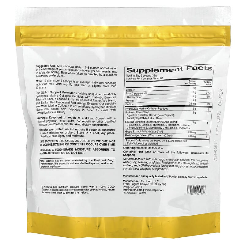 evaluate the health and wellness company vital proteins on glp-1 GLP-1 Support Formula with Collagen Peptides, Prebiotic Fiber & Essential  Amino Acids, Unflavored, 14.46 oz (