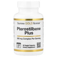 California Gold Nutrition, Pteroestilbeno y más con arándano azul silvestre en polvo, 60 cápsulas vegetales