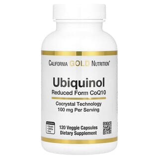 California Gold Nutrition, Ubiquinol Reduced Form CoQ10, reduzierte Form von Ubichinol (CoQ10), 100 mg, 120 pflanzliche Kapseln