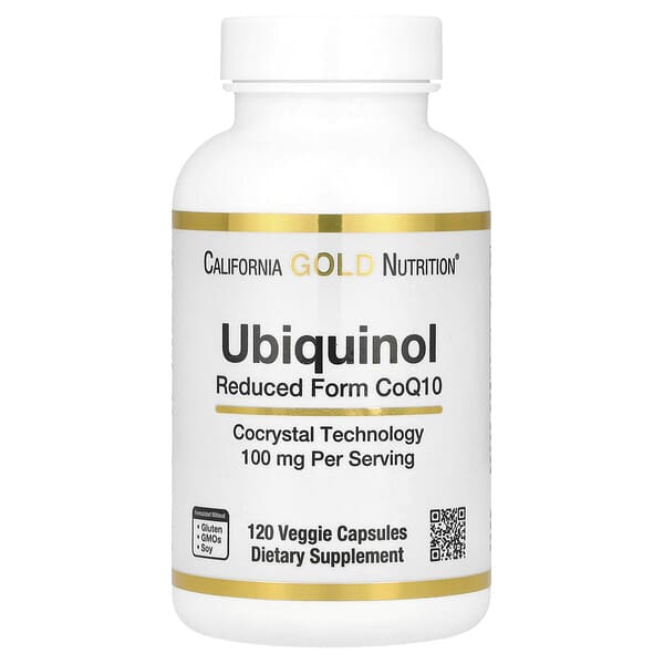 California Gold Nutrition, ユビキノール還元型CoQ10、100mg、ベジカプセル120粒