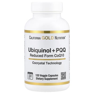 California Gold Nutrition, Ubiquinol Reduced Form CoQ10 + PQQ, 120 Veggie Capsules
