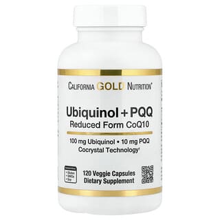 California Gold Nutrition, Formă redusă de ubiquinol + PQQ, 120 capsule vegetale