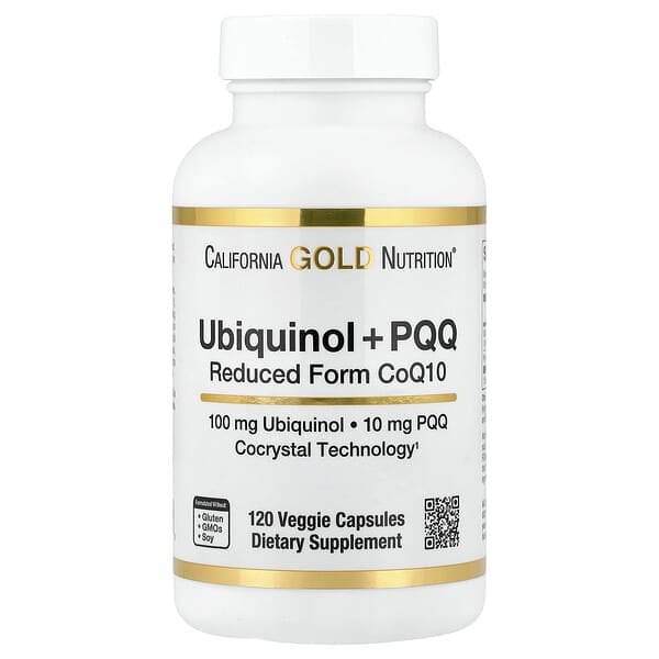 California Gold Nutrition, Ubiquinol Reduced Form CoQ10 + PQQ, 120 Veggie Capsules — product photo 1