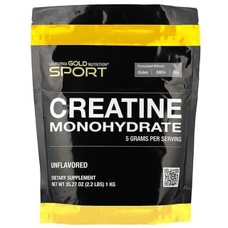 California Gold Nutrition, Sport, Creatine Monohydrate, Unflavored, 2.2 lbs (1 kg)