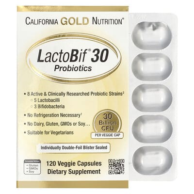 Norland California Gold Nutrition, LactoBif® 30 Probiotics, 30 Billion CFU, 120 Veggie Capsules supplement Uganda UGX 10000