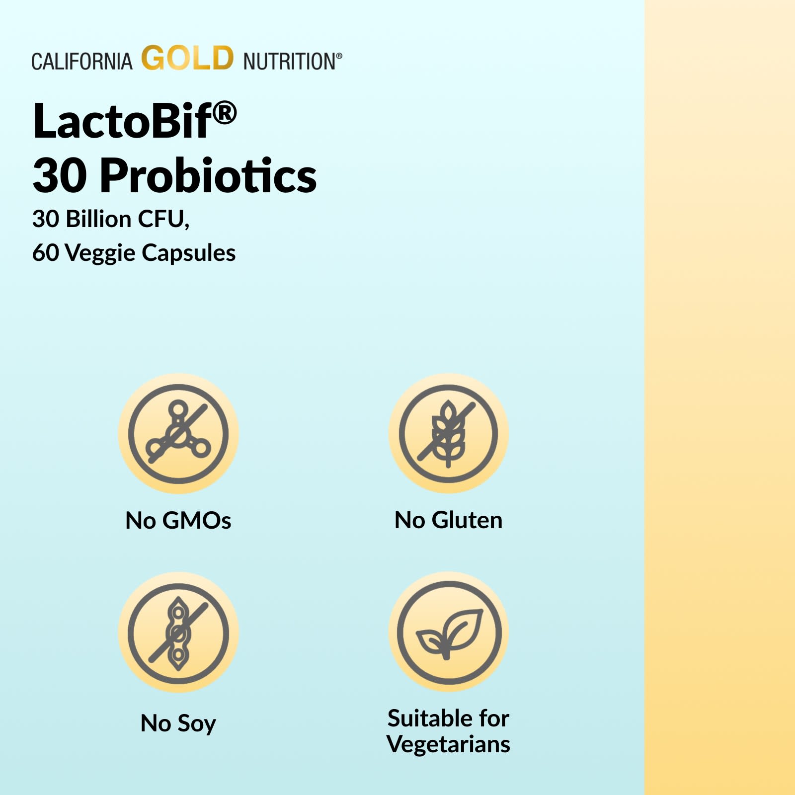 California Gold Nutrition, LactoBif® 30 益生菌，300 億 CFU，120 粒素食膠囊