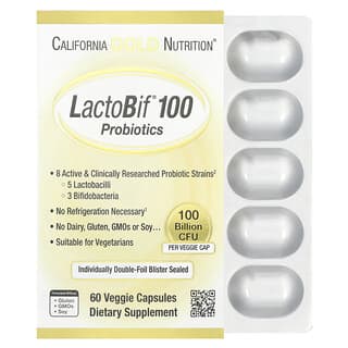 California Gold Nutrition, LactoBif® 100 Probiotics, 100 Billion CFU, 60 Veggie Capsules