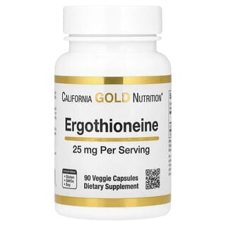 California Gold Nutrition, Ergothioneine, Ergothionein, 25 mg, 90 pflanzliche Kapseln