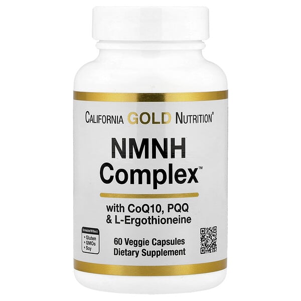 California Gold Nutrition, NMNH 複合物，含輔酶 Q10、PQQ 和 L-麥角硫因，60 粒素食膠囊