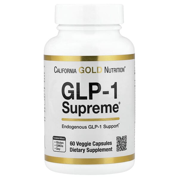 California Gold Nutrition, GLP-1 Supreme™，含阿克曼菌、小檗鹼、五羥黃酮及姜黃素，60 粒素食膠囊