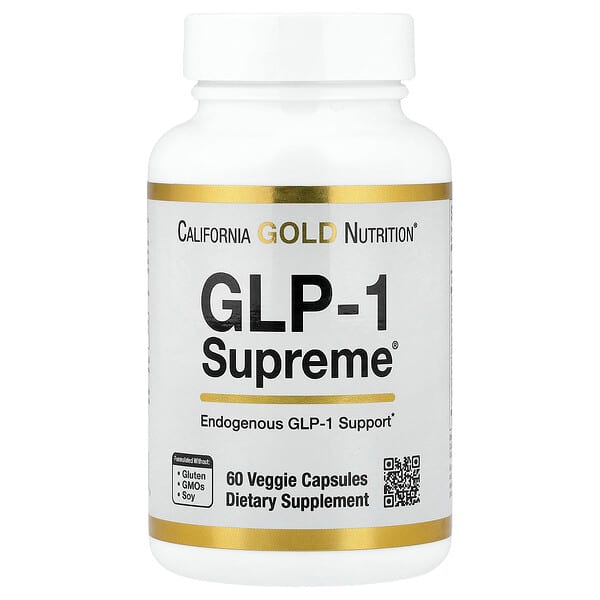 California Gold Nutrition (캘리포니아골드뉴트리션), GLP-1 Supreme™, 아커만시아, 베르베린, 퀘르세틴, 커큐민 함유, 베지 캡슐 60정