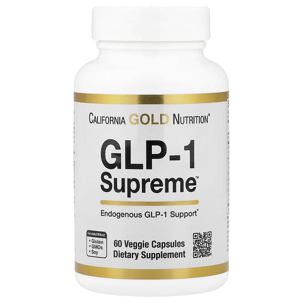 California Gold Nutrition, GLP-1 Supreme™，含阿克曼菌、小檗鹼、五羥黃酮及姜黃素，60 粒素食膠囊