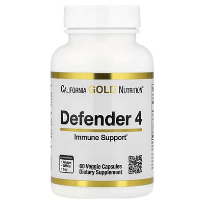 California Gold Nutrition, Defender 4, with Vitamin C, Vitamin D, Zinc & Selenium, 60 Veggie Capsules