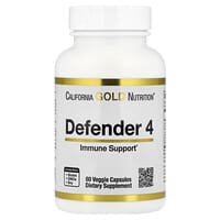 California Gold Nutrition, Defender 4, con vitamina C, vitamina D, zinco e selenio, 60 capsule vegetali