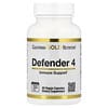 California Gold Nutrition, Defender 4, вітаміни C й D, цинк і селен, 60 вегетаріанських капсул
