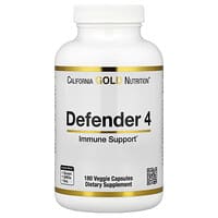 California Gold Nutrition, Defender 4, C дәрумені, D дәрумені, мырыш және селен, 180 вегетариандық капсула