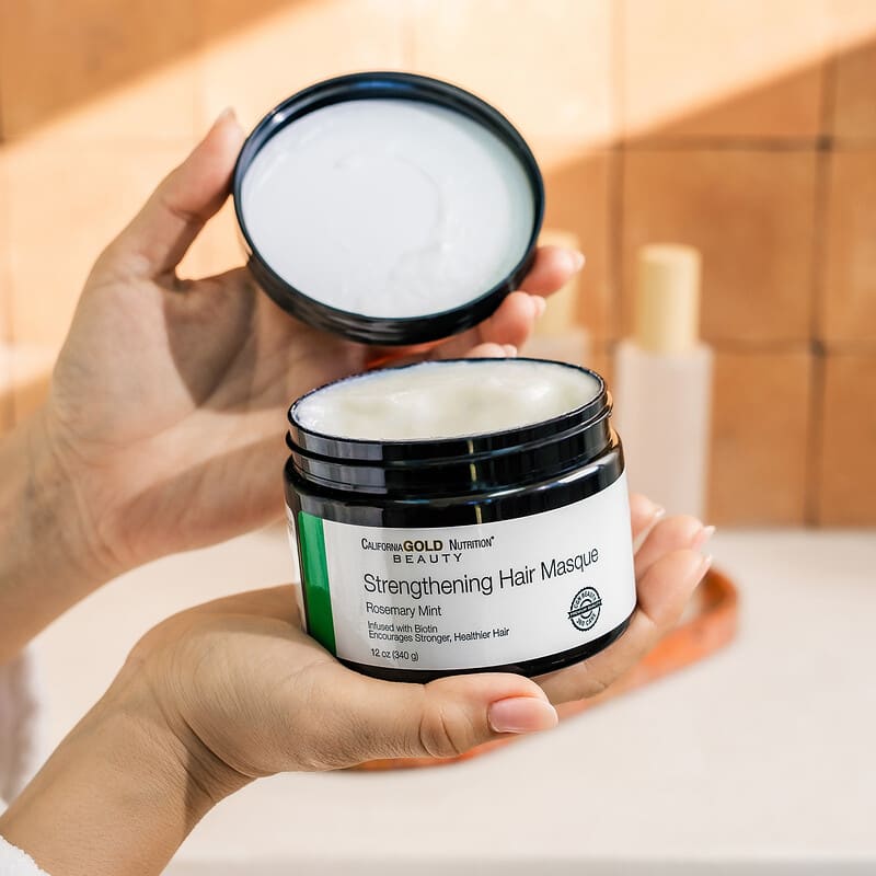 ストレングスニングヘアマスク、ビオチン、ローズマリーミント、340g