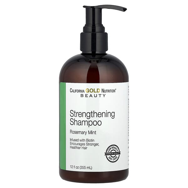 California Gold Nutrition, Strengthening Shampoo, Biotin, Rosemary Mint, 12 fl oz (355 ml)