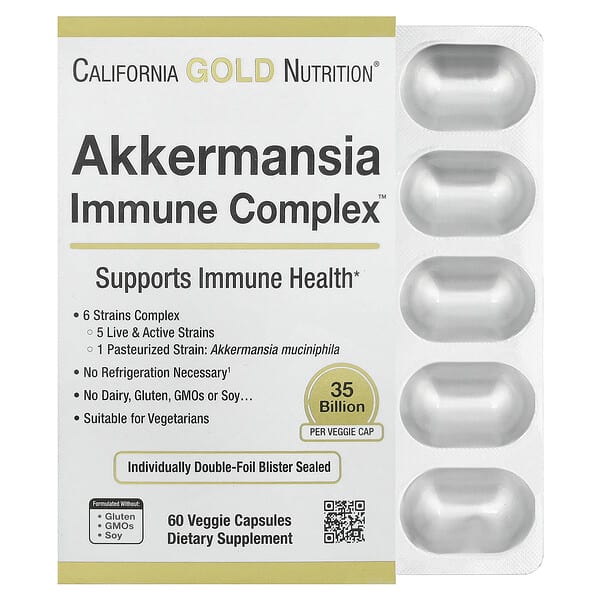 California Gold Nutrition, Akkermansia + Probiotics Immune Complex, 60 Veggie Capsules