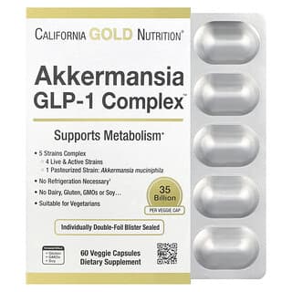 California Gold Nutrition, Akkermansia GLP-1 Complex, 60 Veggie Capsules