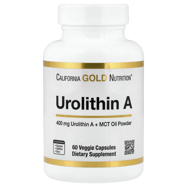 California Gold Nutrition, Urolithin A with MCT Oil Powder, 60 Veggie Capsules