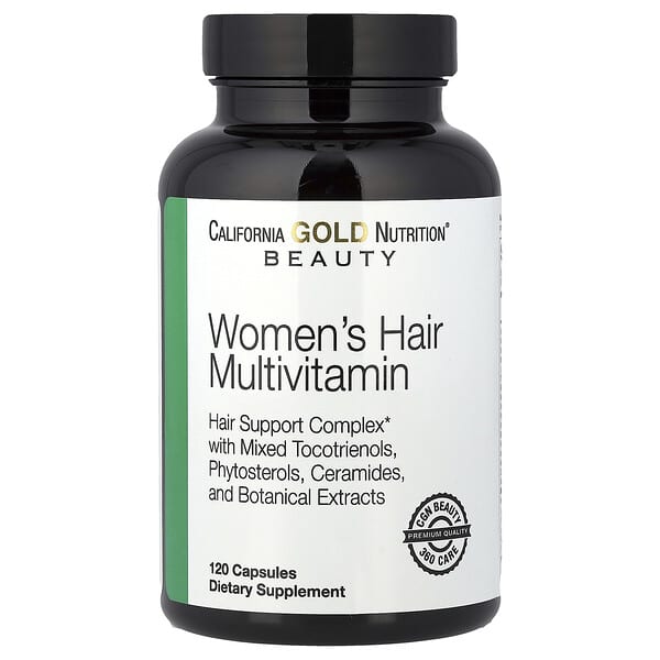 California Gold Nutrition, Beauty, Women's Hair Multivitamin, 120 Capsules — product photo 1