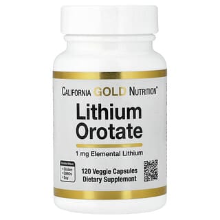 California Gold Nutrition, оротат лития, 1 мг, 120 растительных капсул