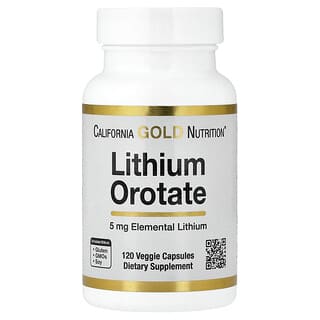 California Gold Nutrition, оротат лития, 5 мг, 120 растительных капсул