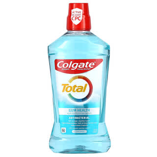 Colgate, Total Gum Health, жидкость для полоскания рта против зубного налета, без спирта, чистая мята, 1 л (33,8 жидк. Унции)