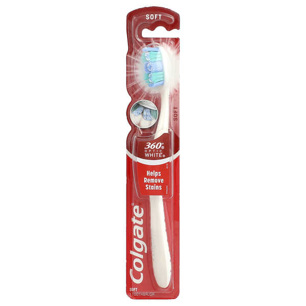 Colgate, 360 Optic White Toothbrush, Soft, 1 Toothbrush