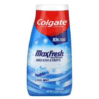 Colgate, MaxFresh с отбеливающими полосками для дыхания, жидкий гель, прохладная мята, 130 г (4,6 унции)